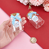 2Pcs Column Transparent Glass Baby Boy Teeth Empty Cork Bottles with Bowknot and Plastic Tooth Picture Stickers AJEW-NB00016-3