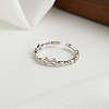 Rhodium Plated Bowknot 925 Sterling Silver Open Cuff Rings for Women STER-P065-19P-2