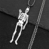 201 Stainless Steel Skeleton Pendant Necklaces NJEW-K283-08P-1