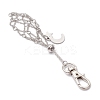 Moon Alloy Swivel Lobster Claw Clasps & Brass Cable Chains AJEW-JB01337-03-4