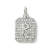 Rack Plating Brass Micro Pave Clear Cubic Zirconia Charms KK-G501-01R-P-1