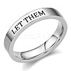 Word Let Them 201 Stainless Steel Finger Rings FS-WGDEB2A-02-1