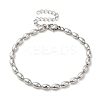 Non-Tarnish 304 Stainless Steel Oval Ball Chain Bracelets for Women BJEW-C046-01P-1