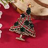 Christmas Theme Zinc Alloy Rhinestone Brooches for Backpack Clothes LK8386-10-1