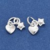 925 Sterling Silver Heart and Star Charms STER-P071-06S-2