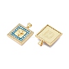 Brass Micro Pave Clear Cubic Zirconia Pendants KK-N254-216G-C-2