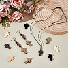 200Pcs 5 Colors Wooden Pendants WOOD-UN0001-13-2