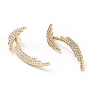 Clear Cubic Zirconia Wing Dangle Stud Earrings EJEW-G295-01G-1