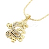 Brass Micro Pave Clear Cubic Zirconia Pendant Necklaces LS-NJEW-Z035-05A-G-2