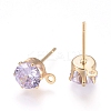 Brass Stud Earring Findings X-KK-L199-B03-G-2