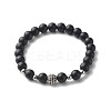 Reiki Crystal Natural Chalcedony Imitation Tourmaline Stretch Bracelets Set for Men Women BJEW-JB06806-02-2