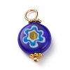 Handmade Millefiori Glass Pendants PALLOY-JF00576-2
