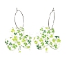 Acrylic Clover Hoop Earrings EJEW-M074-04P-1