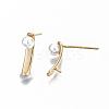 Brass Stud Earring Findings KK-S356-133G-NF-3