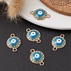 Alloy Connector Charms with Enamel and Synthetic Turquoise FIND-YW0003-53-2