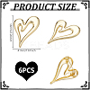6Pcs Heart Zinc Alloy Lapel Pins for Backpack Clothes JEWB-UN0002-74G-3