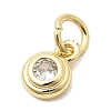 Brass Cubic Zirconia Charms KK-G554-02B-01-2
