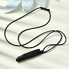 Raw Rough Natural Black Tourmaline Nuggets Pendant Adjustable Waxed Cord Necklaces for Women Men GG-CBA7610-12-2
