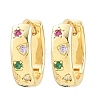 Brass Micro Pave Cubic Zirconia Hoop Earrings KK-CBA8324-01G-4