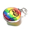 Flat Round 201 Stainless Steel Acrylic Pendants STAS-U036-01P-06-2