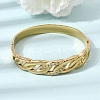 304 Stainless Steel Crystal Rhinestone Twisted Chain Hinged Cuff Bangles for Women SA-CBA61B8-09G-1