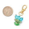 Flower Glass Pendants Decorations HJEW-MZ00248-03-4