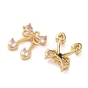 Brass Micro Pave Cubic Zirconia Charms KK-Z136-75G-2