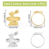 6Pcs 2 Colors Tibetan Style Iron Napkin Rings AJEW-UN0001-34-3
