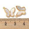 Brass Pave Shell Butterfly Charms KK-K378-30G-3