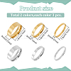 2 Sets 2 Colors 304 Stainless Steel Plain Band Rings Set for Women RJEW-AN0001-20-2