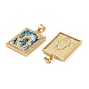 Brass Micro Pave Clear Cubic Zirconia Pendants KK-S048-03G-2