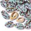 Printed Natural Cowrie Shell Beads SSHEL-R047-01-H01-1