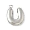 304 Stainless Steel Initial Pendants STAS-S186-12U-P-1