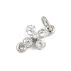 Brass Pave Clear Cubic Zirconia Cross Links KK-A269-57P-2