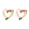 Hollow Heart Brass Micro Pave Cubic Zirconia Stud Earrings EJEW-A152-05G-4