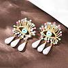 304 Stainless Steel Evil Eye with Teardrop Dangle Stud Earrings LS-EJEW-A138-07G-3