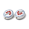 Hand Painted Oval Porcelain Beads PR-CBA03B0-01B-2