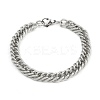 304 Stainless Steel Curb Chain Bracelets for Women Men BJEW-Z143-03P-4