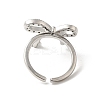 Brass Micro Pave Cubic Zirconia Open Cuff Rings for Women RJEW-M169-01P-2