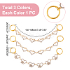 2 Sets Alloy Crystal Rhinestone Heart with Butterfly/Heartbeat/Infinity Link Shoe Decoration Chain FIND-PH0009-95-2