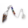Chakra Jewelry Natural Tiger Eye Cone Dowsing Pendulums G-G771-E04-2