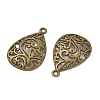 Tibetan Style Alloy Filigree Teardrop Pendants X-TIBEP-Q041-042AB-NR-2