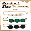 6Pcs 3 Colors Imitation Pearl Safety Pin Brooches JEWB-LP0004-98-2