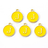 Golden Plated Alloy Enamel Charms ENAM-S118-09J-1