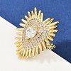 Brass Micro Pave Clear Cubic Zirconia Cuff Rings RJEW-P155-04C-G-3