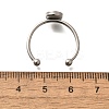 304 Stainless Steel Open Cuff Ring Components LS-STAS-M057-01B-P-3