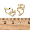 Brass Micro Pave Clear Cubic Zirconia Pendants KK-Q031-44G-02-3