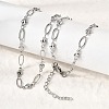 304 Stainless Steel Heart Link Chain Necklaces for Women NJEW-A046-02B-P-3