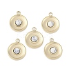 Synthetic Howlite Flat Round Charms STAS-L022-415G-01-1