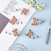 5 Pcs 5 Colors Butterfly Rhinestone Badge Reel AJEW-CA0001-27-4